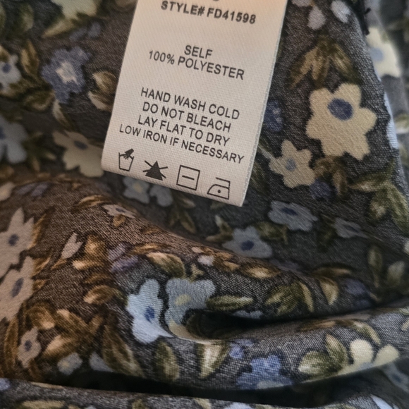 Calista Floral Long Sleeve Mini Bohemian Dress Cottagecore New Size Small - Picture 4 of 4